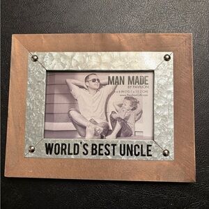 Pavilion - World's Best Uncle - Wood and Metal 4x6 Picture Frame,Brown/Silver